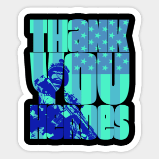 Thank You Heroes Soldier National Banner Sticker